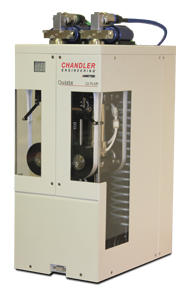 Chandler Engineering Quizix pump with dual cylinders inside its enclosure